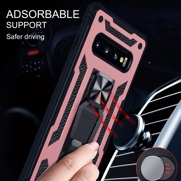 For Samsung Galaxy S10+ 10 PCS Variety Armor TPU + PC Shockproof Magnetic Protective Case with Folding Clip Holder