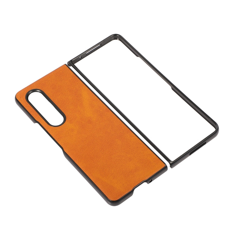 For Samsung Galaxy Z Fold3 5G Two-color Cowhide Texture PU Shockproof Protective Case