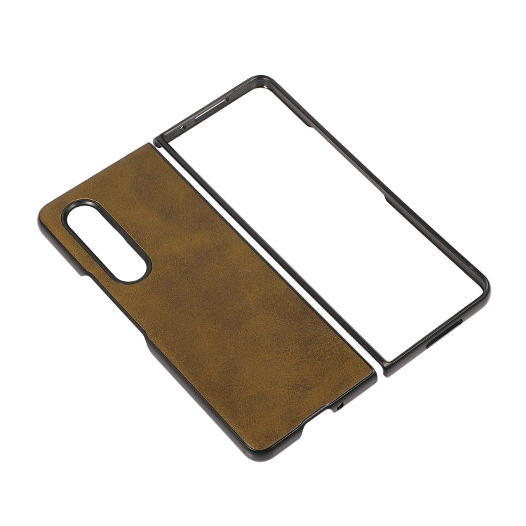For Samsung Galaxy Z Fold3 5G Two-color Cowhide Texture PU Shockproof Protective Case