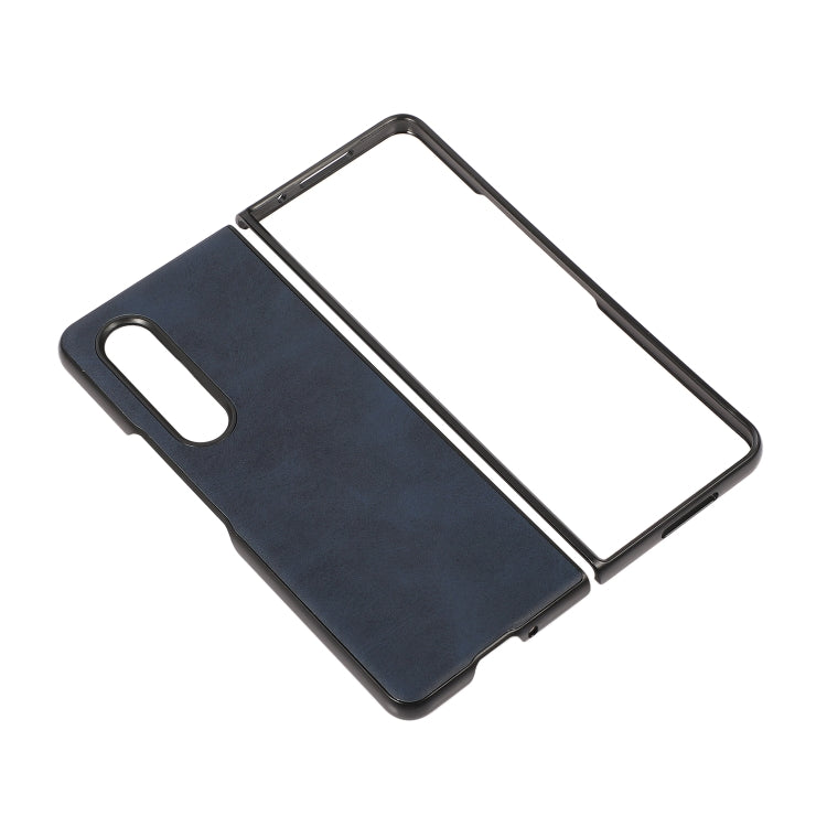 For Samsung Galaxy Z Fold3 5G Two-color Cowhide Texture PU Shockproof Protective Case