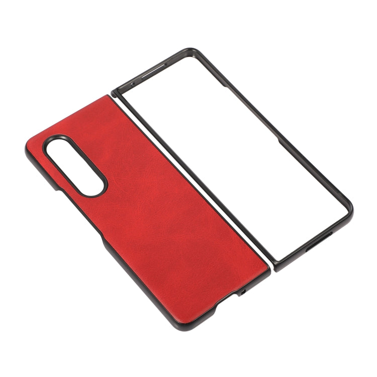 For Samsung Galaxy Z Fold3 5G Two-color Cowhide Texture PU Shockproof Protective Case