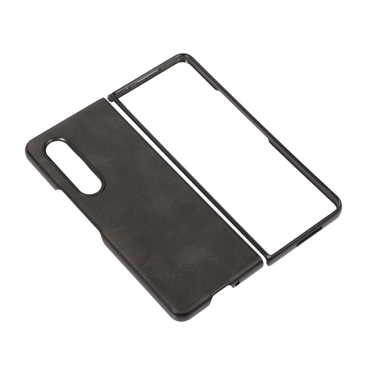 For Samsung Galaxy Z Fold3 5G Two-color Cowhide Texture PU Shockproof Protective Case