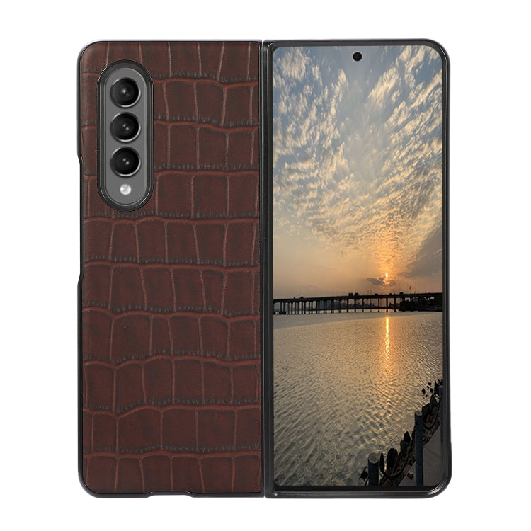 For Samsung Galaxy Z Fold3 5G Crocodile Texture PU Shockproof Protective Case