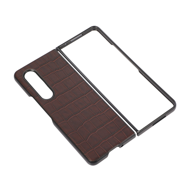 For Samsung Galaxy Z Fold3 5G Crocodile Texture PU Shockproof Protective Case
