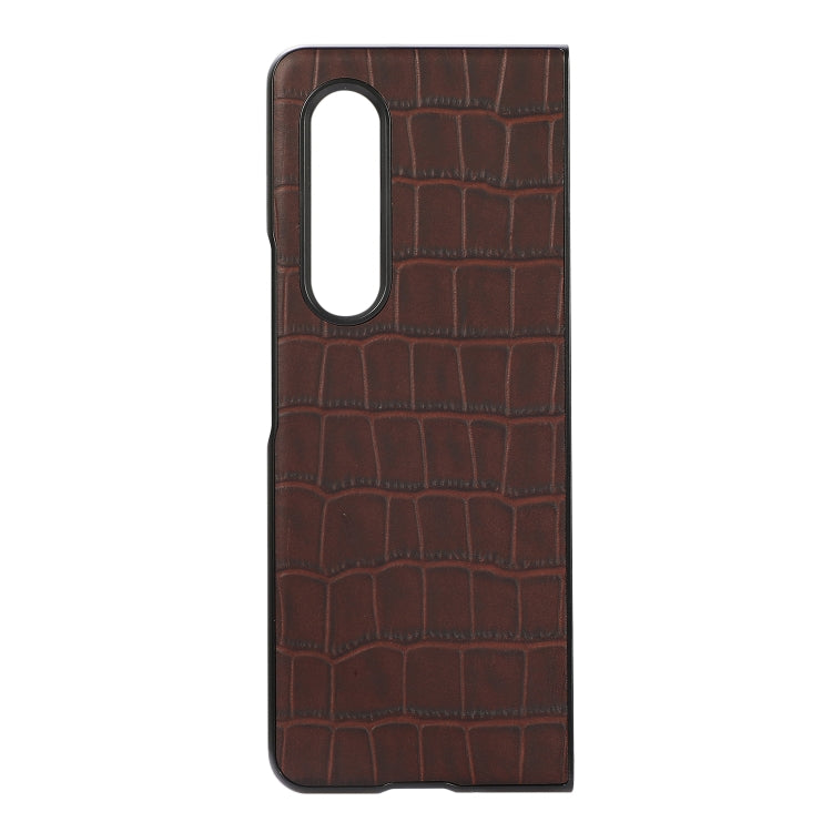 For Samsung Galaxy Z Fold3 5G Crocodile Texture PU Shockproof Protective Case