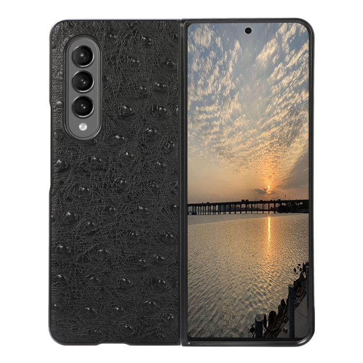 For Samsung Galaxy Z Fold3 5G Ostrich Skin Texture Shockproof Protective Leather Case