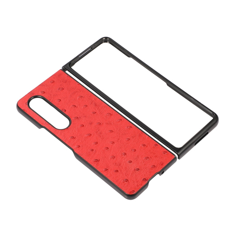 For Samsung Galaxy Z Fold3 5G Ostrich Skin Texture Shockproof Protective Leather Case