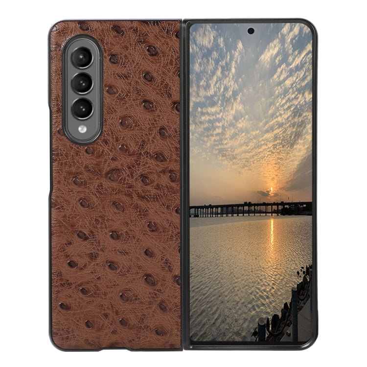 For Samsung Galaxy Z Fold3 5G Ostrich Skin Texture Shockproof Protective Leather Case