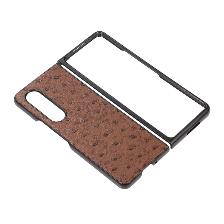 For Samsung Galaxy Z Fold3 5G Ostrich Skin Texture Shockproof Protective Leather Case