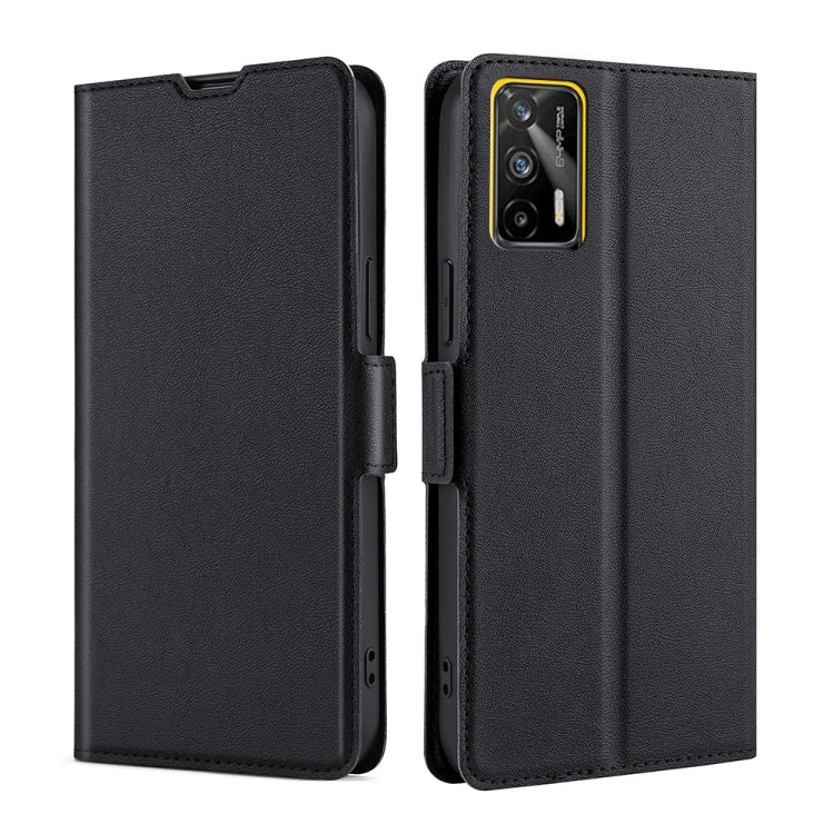 For OPPO Realme GT 5G / Realme Q3 Pro 5G Ultra-thin Voltage Side Buckle PU + TPU Horizontal Flip Leather Case with Holder & Card Slot