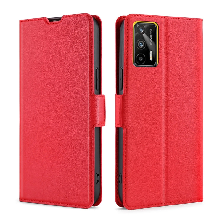 For OPPO Realme GT 5G / Realme Q3 Pro 5G Ultra-thin Voltage Side Buckle PU + TPU Horizontal Flip Leather Case with Holder & Card Slot