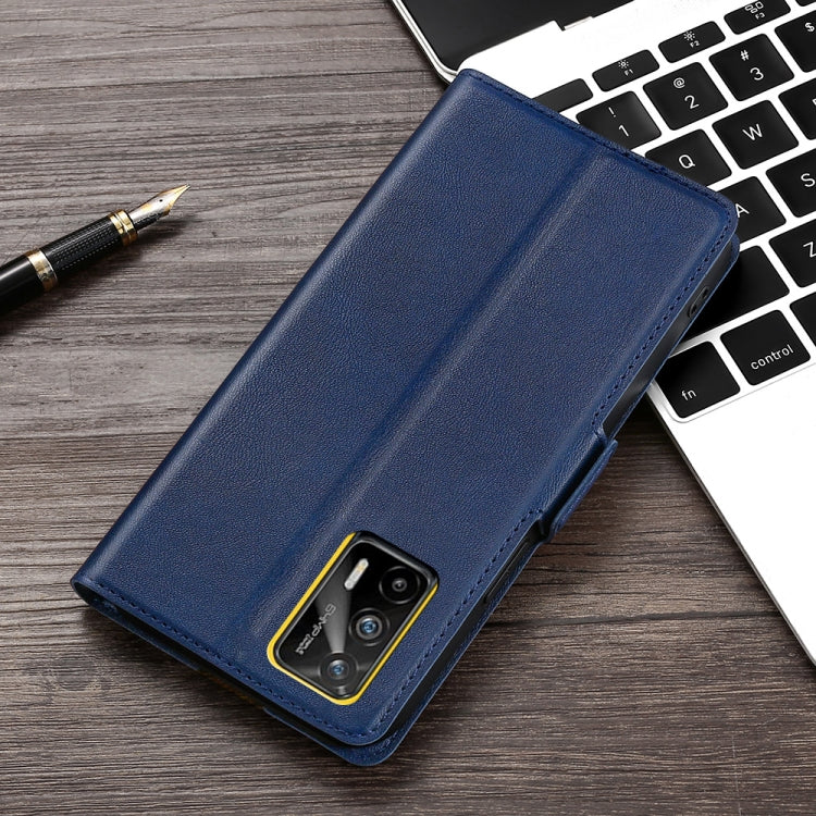 For OPPO Realme GT 5G / Realme Q3 Pro 5G Ultra-thin Voltage Side Buckle PU + TPU Horizontal Flip Leather Case with Holder & Card Slot