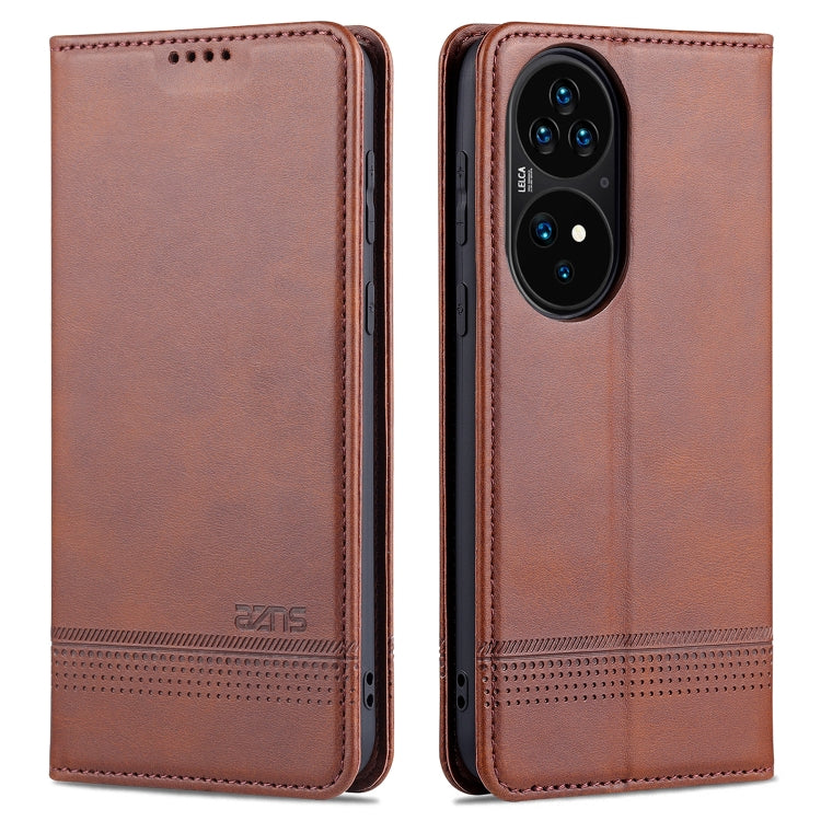 For Huawei P50 AZNS Magnetic Calf Texture Horizontal Flip Leather Case with Card Slots & Holder & Wallet