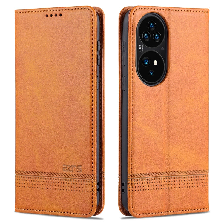 For Huawei P50 AZNS Magnetic Calf Texture Horizontal Flip Leather Case with Card Slots & Holder & Wallet