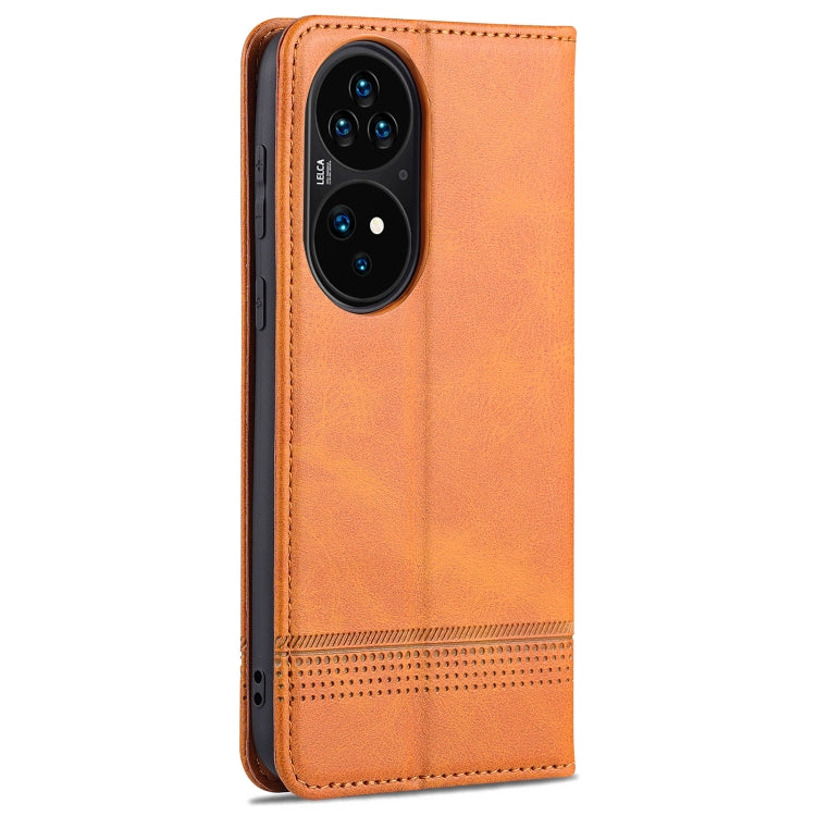 For Huawei P50 AZNS Magnetic Calf Texture Horizontal Flip Leather Case with Card Slots & Holder & Wallet