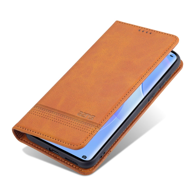 For Huawei P50 AZNS Magnetic Calf Texture Horizontal Flip Leather Case with Card Slots & Holder & Wallet