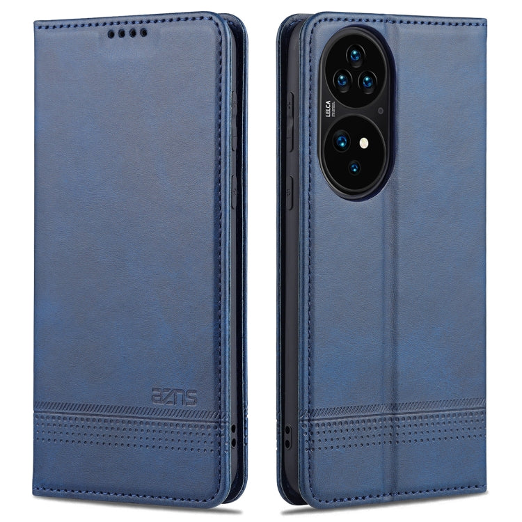 For Huawei P50 AZNS Magnetic Calf Texture Horizontal Flip Leather Case with Card Slots & Holder & Wallet