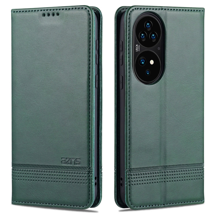 For Huawei P50 AZNS Magnetic Calf Texture Horizontal Flip Leather Case with Card Slots & Holder & Wallet