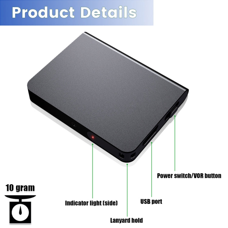 Q61 Ultra-thin HD Noise Reduction Recording Pen Voice Recorder, Capacity:16GB(Black)