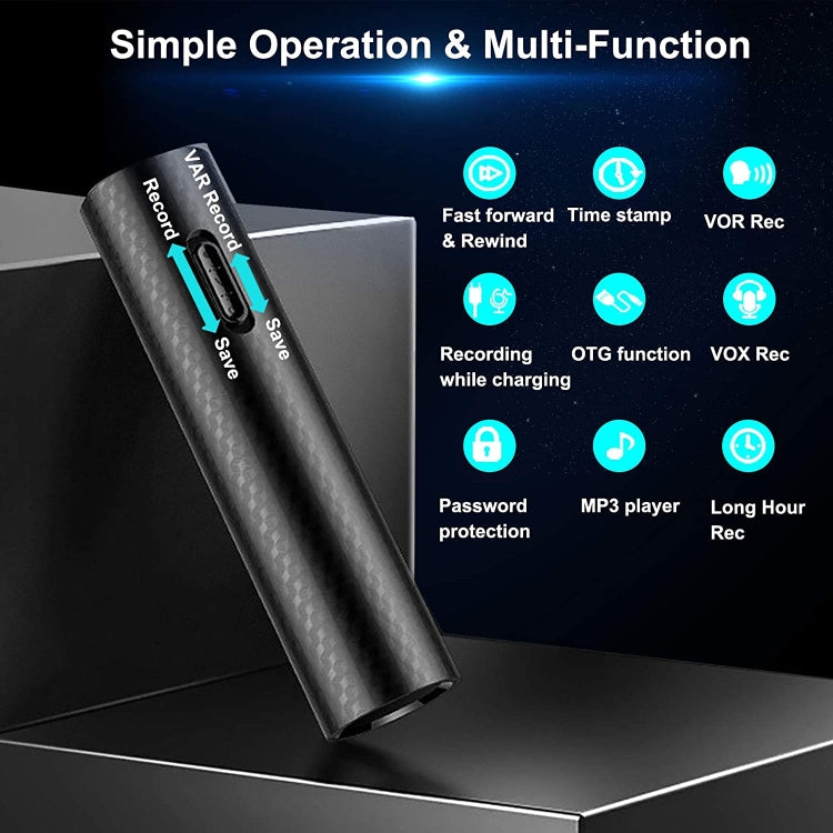 Q71 Portable HD Noise Reduction Recording Pen Voice Recorder, Capacity:32GB(Black)