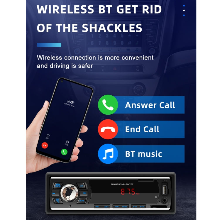 6249 Car MP3 Audio Player, Support Bluetooth Hand-free Calling / FM / USB / SD Card / AUX