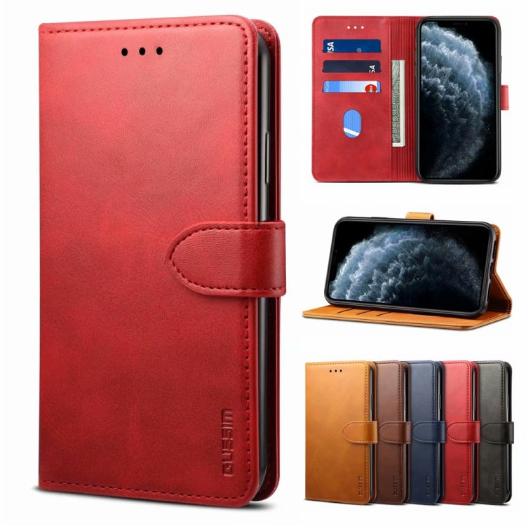 For Samsung Galaxy A41 GUSSIM Business Style Horizontal Flip Leather Case with Holder & Card Slots & Wallet