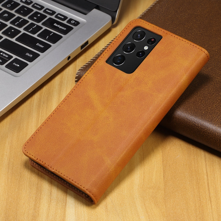 For Samsung Galaxy S21 Ultra 5G GUSSIM Business Style Horizontal Flip Leather Case with Holder & Card Slots & Wallet