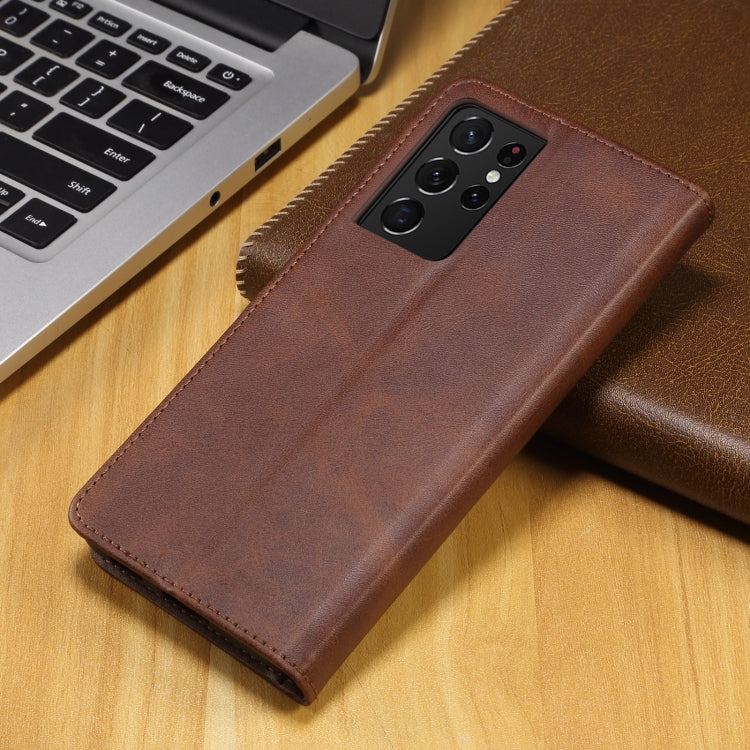 For Samsung Galaxy S21 Ultra 5G GUSSIM Business Style Horizontal Flip Leather Case with Holder & Card Slots & Wallet