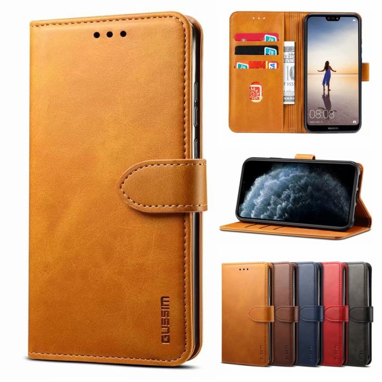 For Samsung Galaxy S21 FE GUSSIM Business Style Horizontal Flip Leather Case with Holder & Card Slots & Wallet