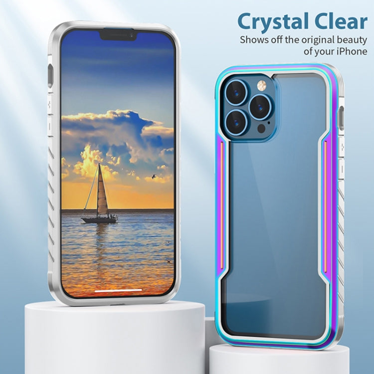 For iPhone 13 Armor Metal Clear PC + TPU Shockproof Case