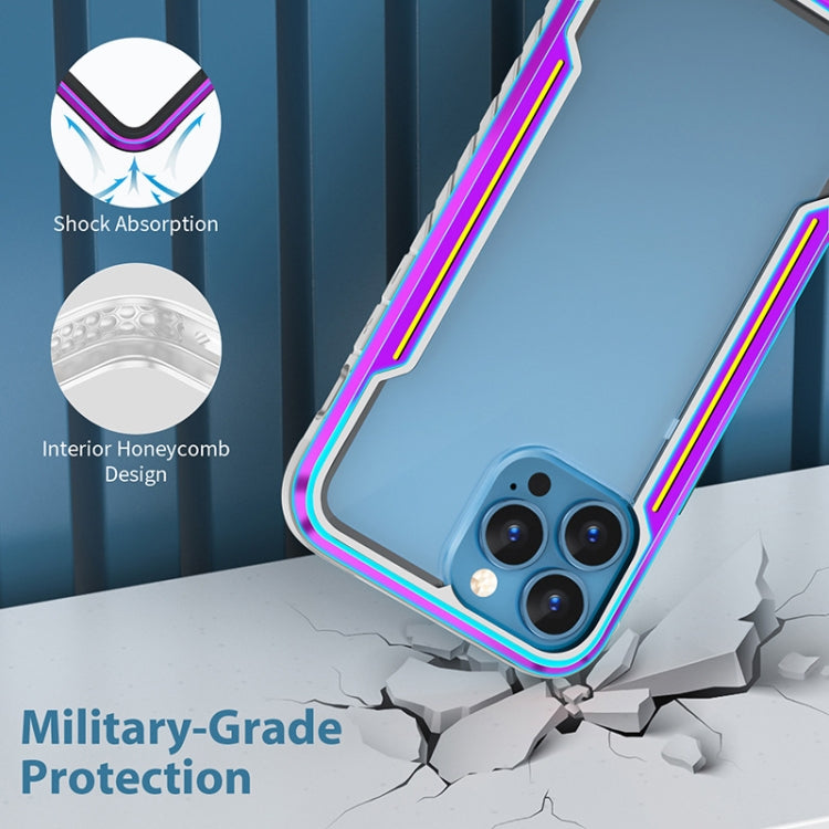 For iPhone 13 Armor Metal Clear PC + TPU Shockproof Case