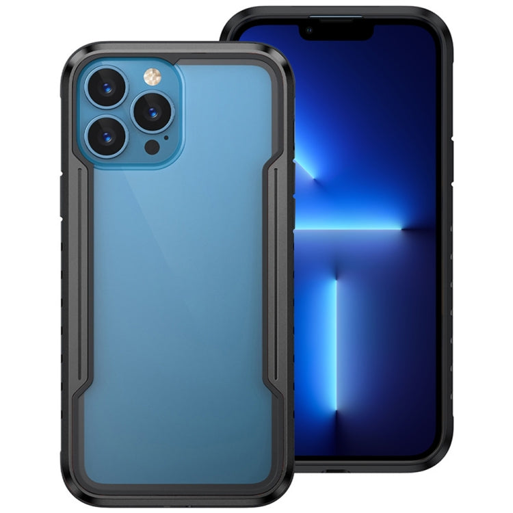 For iPhone 13 Pro Armor Metal Clear PC + TPU Shockproof Case