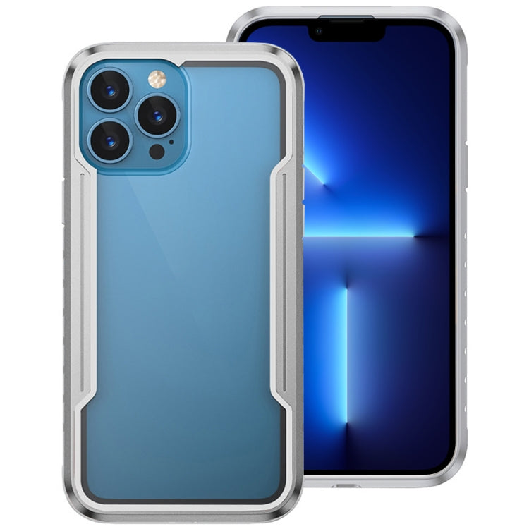 For iPhone 13 Pro Armor Metal Clear PC + TPU Shockproof Case