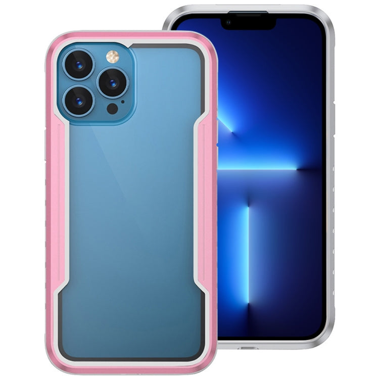 For iPhone 13 Pro Armor Metal Clear PC + TPU Shockproof Case