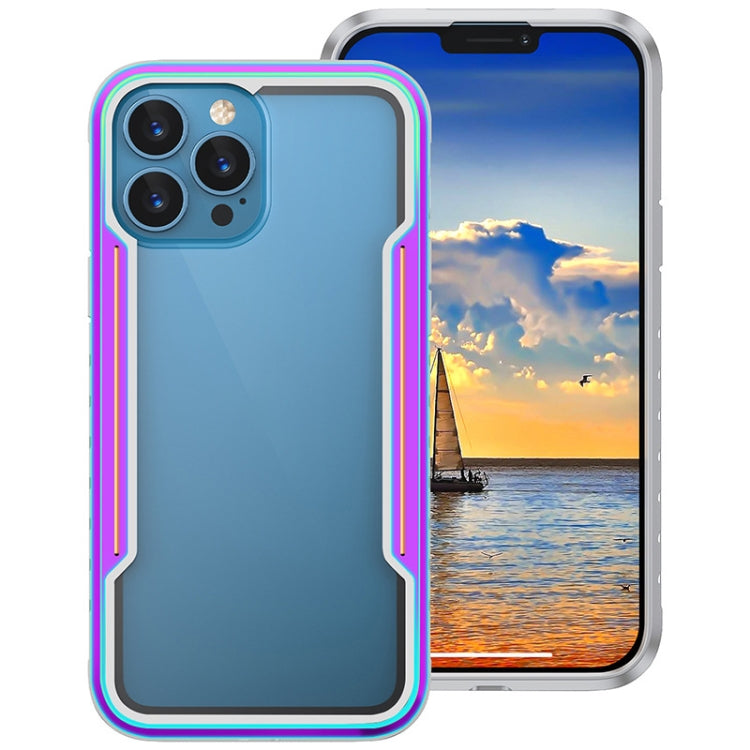 For iPhone 13 Pro Armor Metal Clear PC + TPU Shockproof Case