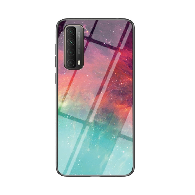 For Huawei P smart 2021 / Y7a Starry Sky Pattern Tempered Glass + TPU Shockproof Protective Case