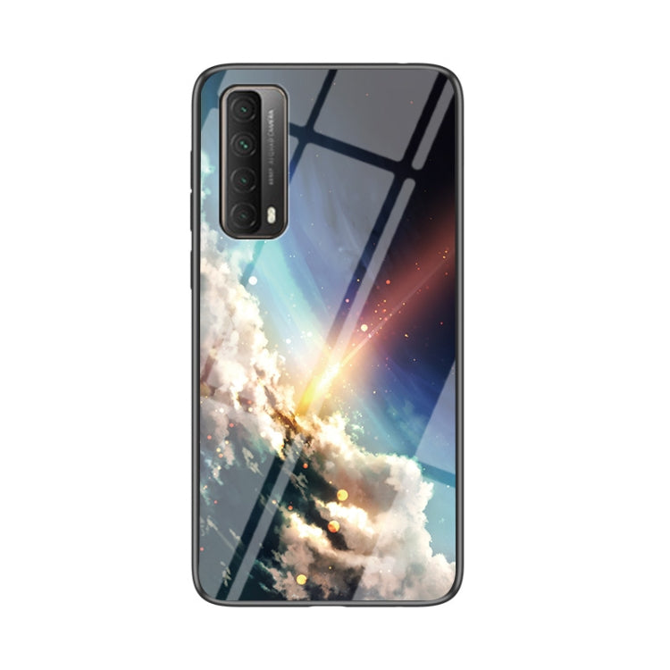 For Huawei P smart 2021 / Y7a Starry Sky Pattern Tempered Glass + TPU Shockproof Protective Case