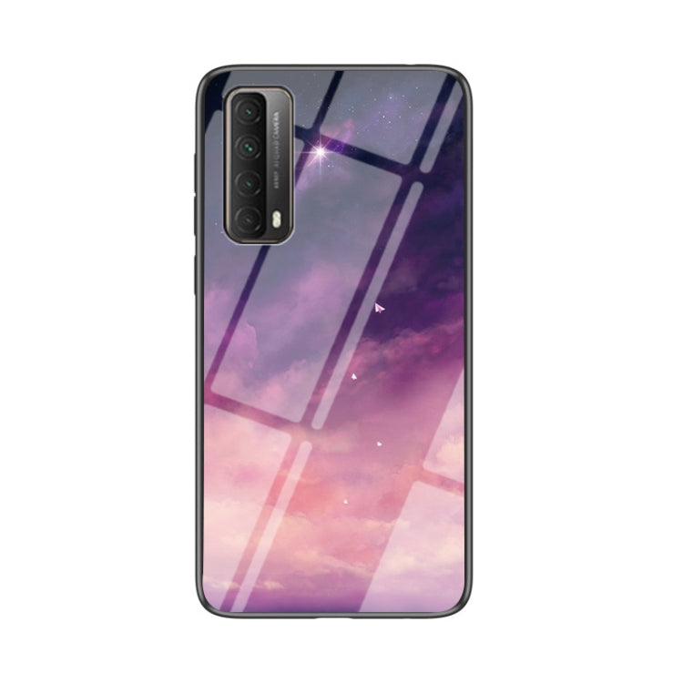 For Huawei P smart 2021 / Y7a Starry Sky Pattern Tempered Glass + TPU Shockproof Protective Case