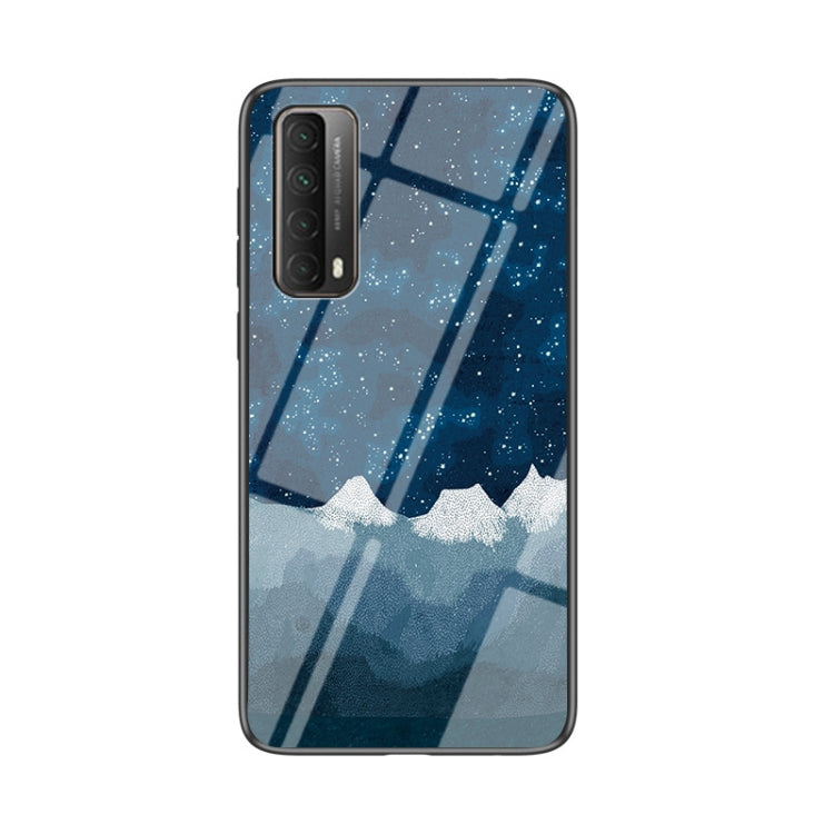 For Huawei P smart 2021 / Y7a Starry Sky Pattern Tempered Glass + TPU Shockproof Protective Case