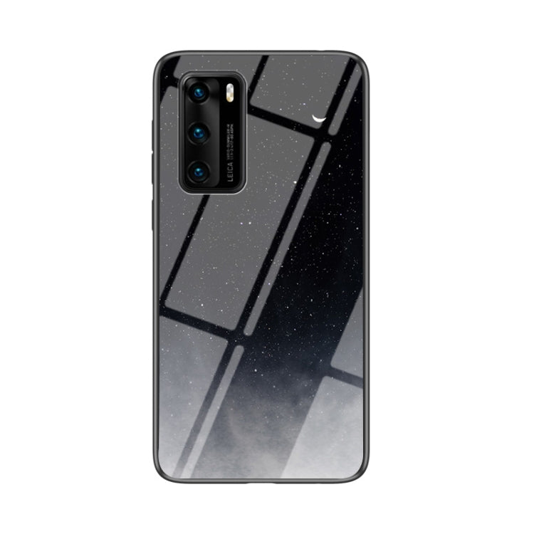 For Huawei P40 Starry Sky Pattern Tempered Glass + TPU Shockproof Protective Case