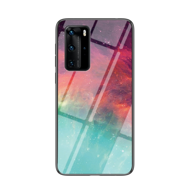 For Huawei P40 Pro Starry Sky Pattern Tempered Glass + TPU Shockproof Protective Case