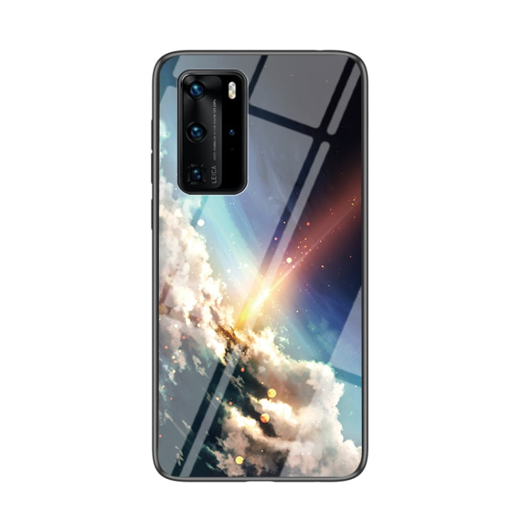 For Huawei P40 Pro Starry Sky Pattern Tempered Glass + TPU Shockproof Protective Case