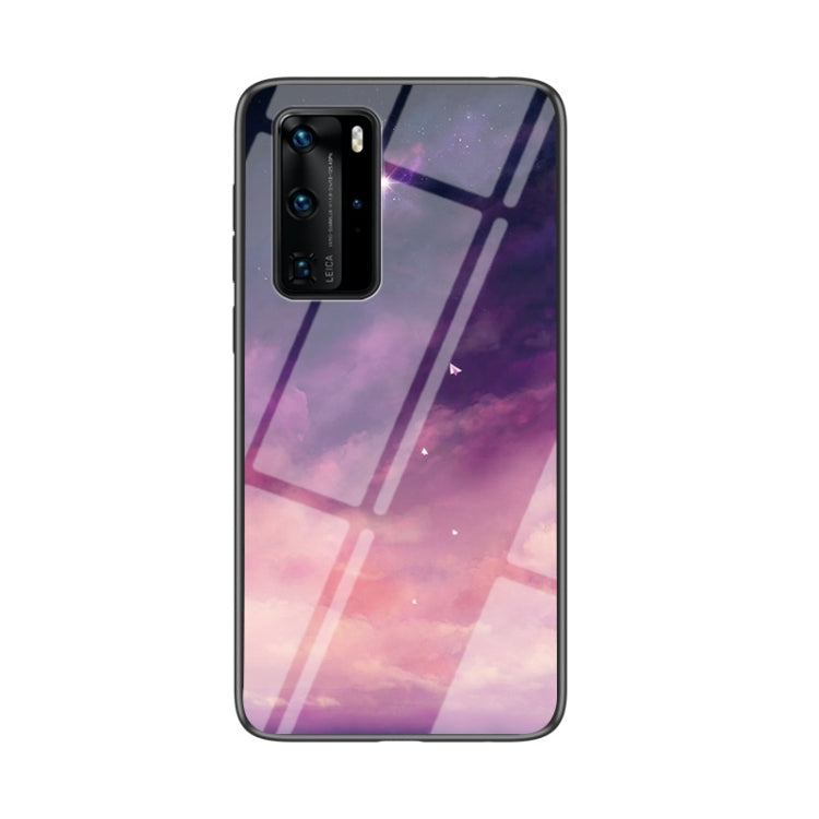 For Huawei P40 Pro Starry Sky Pattern Tempered Glass + TPU Shockproof Protective Case