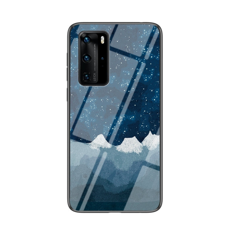 For Huawei P40 Pro Starry Sky Pattern Tempered Glass + TPU Shockproof Protective Case