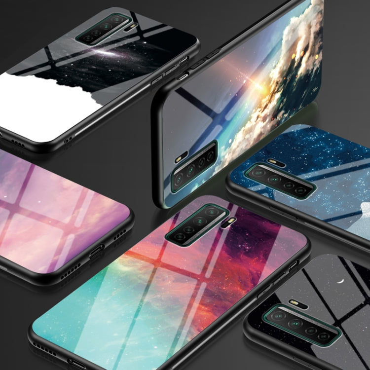For Huawei nova 7 SE Starry Sky Pattern Tempered Glass + TPU Shockproof Protective Case