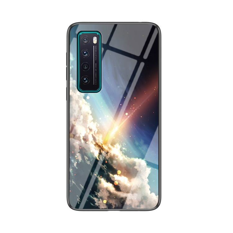 For Huawei nova 7 5G Starry Sky Pattern Tempered Glass + TPU Shockproof Protective Case