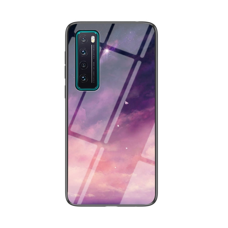 For Huawei nova 7 5G Starry Sky Pattern Tempered Glass + TPU Shockproof Protective Case