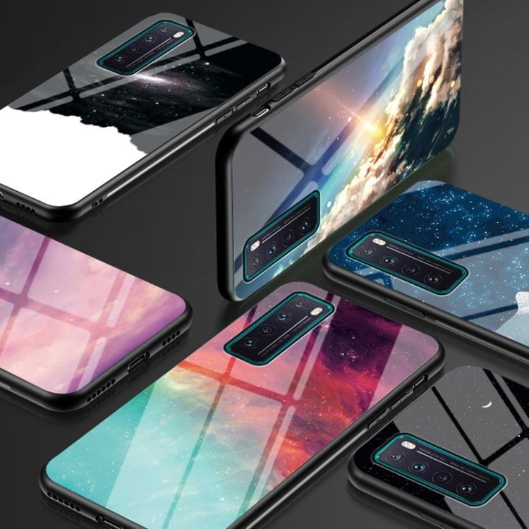 For Huawei nova 7 5G Starry Sky Pattern Tempered Glass + TPU Shockproof Protective Case