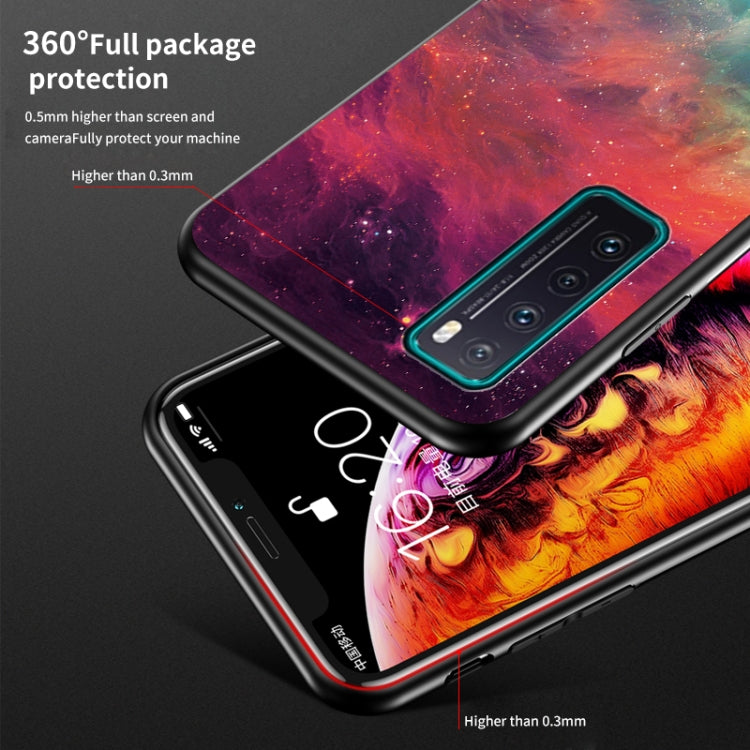 For Huawei nova 7 5G Starry Sky Pattern Tempered Glass + TPU Shockproof Protective Case
