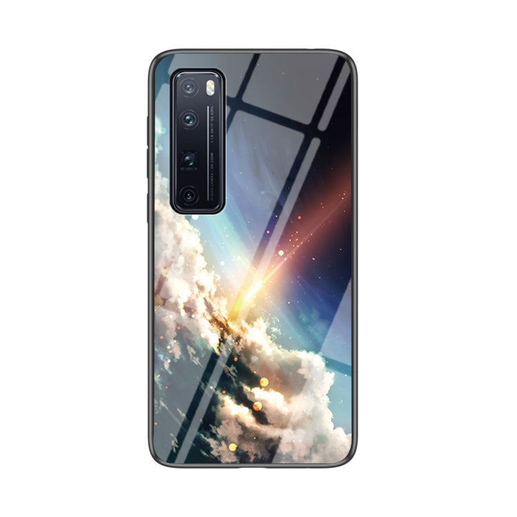 For Huawei nova 7 Pro 5G Starry Sky Pattern Tempered Glass + TPU Shockproof Protective Case